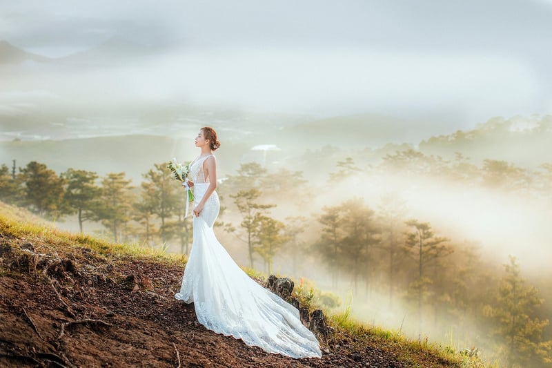 Bride in Lace Dress